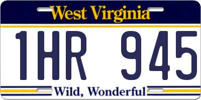 WV license plate 1HR945