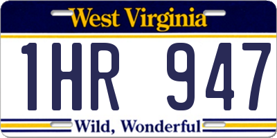 WV license plate 1HR947
