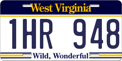 WV license plate 1HR948