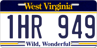 WV license plate 1HR949