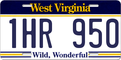 WV license plate 1HR950