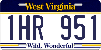 WV license plate 1HR951