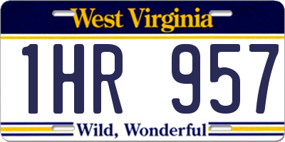WV license plate 1HR957