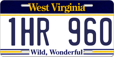 WV license plate 1HR960