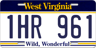 WV license plate 1HR961