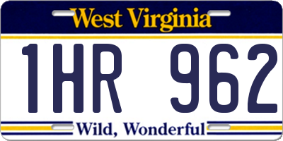 WV license plate 1HR962