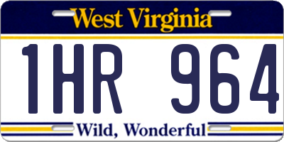 WV license plate 1HR964