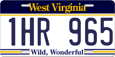 WV license plate 1HR965