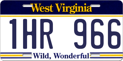 WV license plate 1HR966