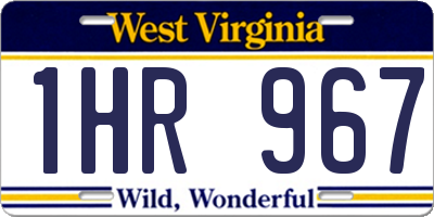 WV license plate 1HR967