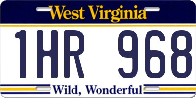 WV license plate 1HR968