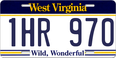 WV license plate 1HR970