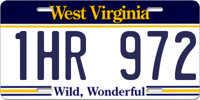 WV license plate 1HR972