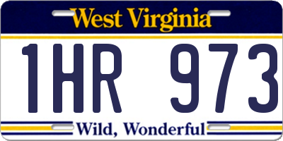 WV license plate 1HR973
