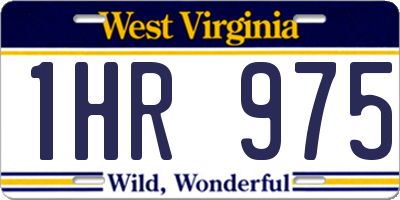WV license plate 1HR975
