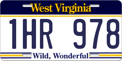 WV license plate 1HR978