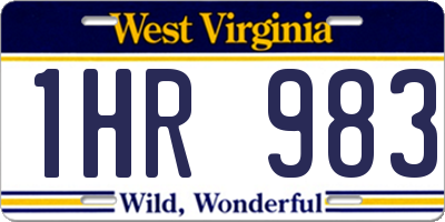 WV license plate 1HR983