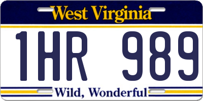 WV license plate 1HR989