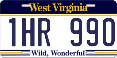 WV license plate 1HR990
