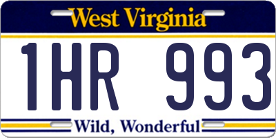 WV license plate 1HR993