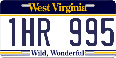 WV license plate 1HR995