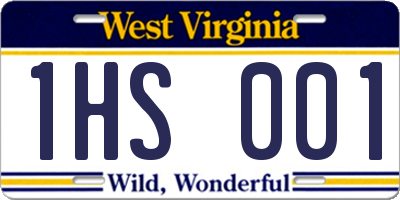 WV license plate 1HS001