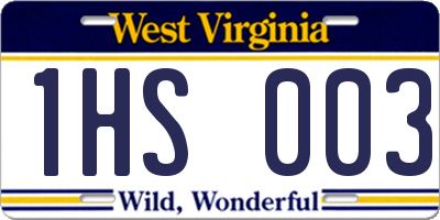 WV license plate 1HS003