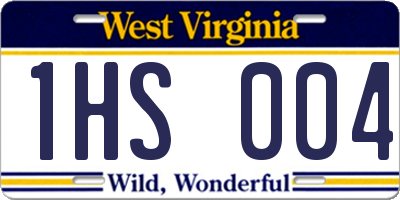 WV license plate 1HS004