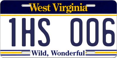 WV license plate 1HS006