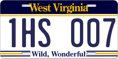 WV license plate 1HS007
