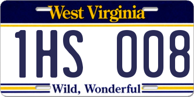 WV license plate 1HS008