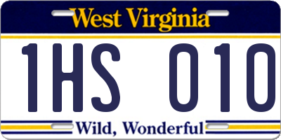 WV license plate 1HS010
