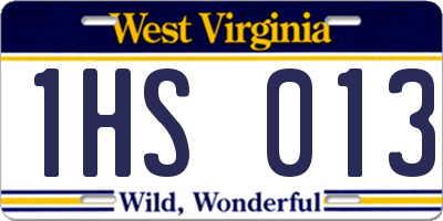 WV license plate 1HS013