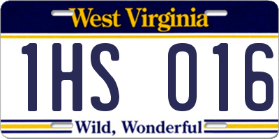 WV license plate 1HS016