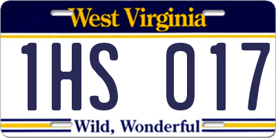 WV license plate 1HS017