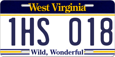 WV license plate 1HS018