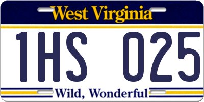 WV license plate 1HS025