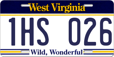 WV license plate 1HS026