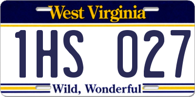 WV license plate 1HS027