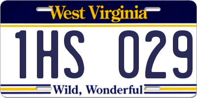 WV license plate 1HS029