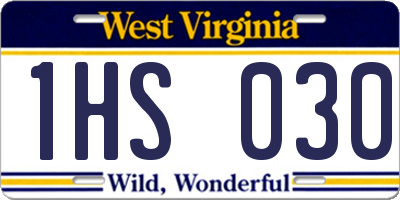 WV license plate 1HS030