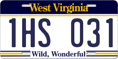 WV license plate 1HS031