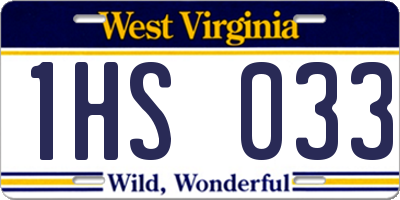 WV license plate 1HS033