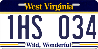 WV license plate 1HS034