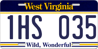 WV license plate 1HS035