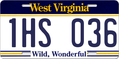 WV license plate 1HS036