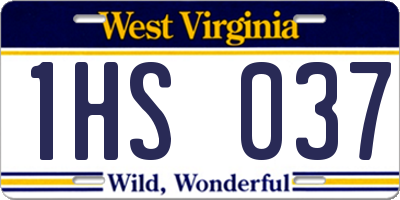 WV license plate 1HS037