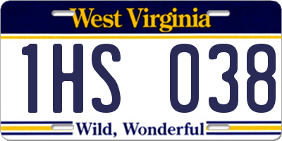 WV license plate 1HS038