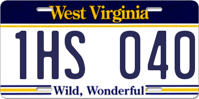 WV license plate 1HS040