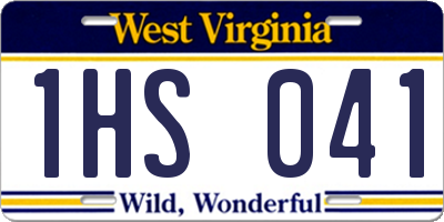 WV license plate 1HS041